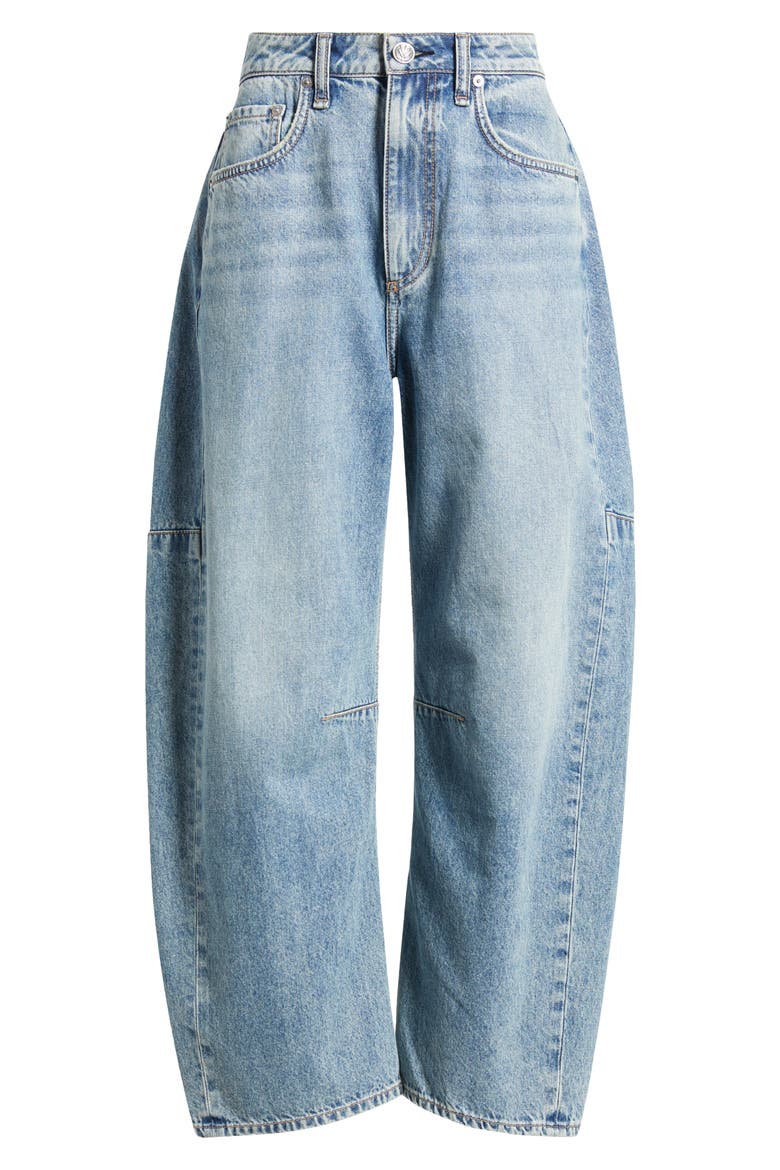 Charlie Super High Waist Crop Barrel Jeans, Alternate, color, ARLO