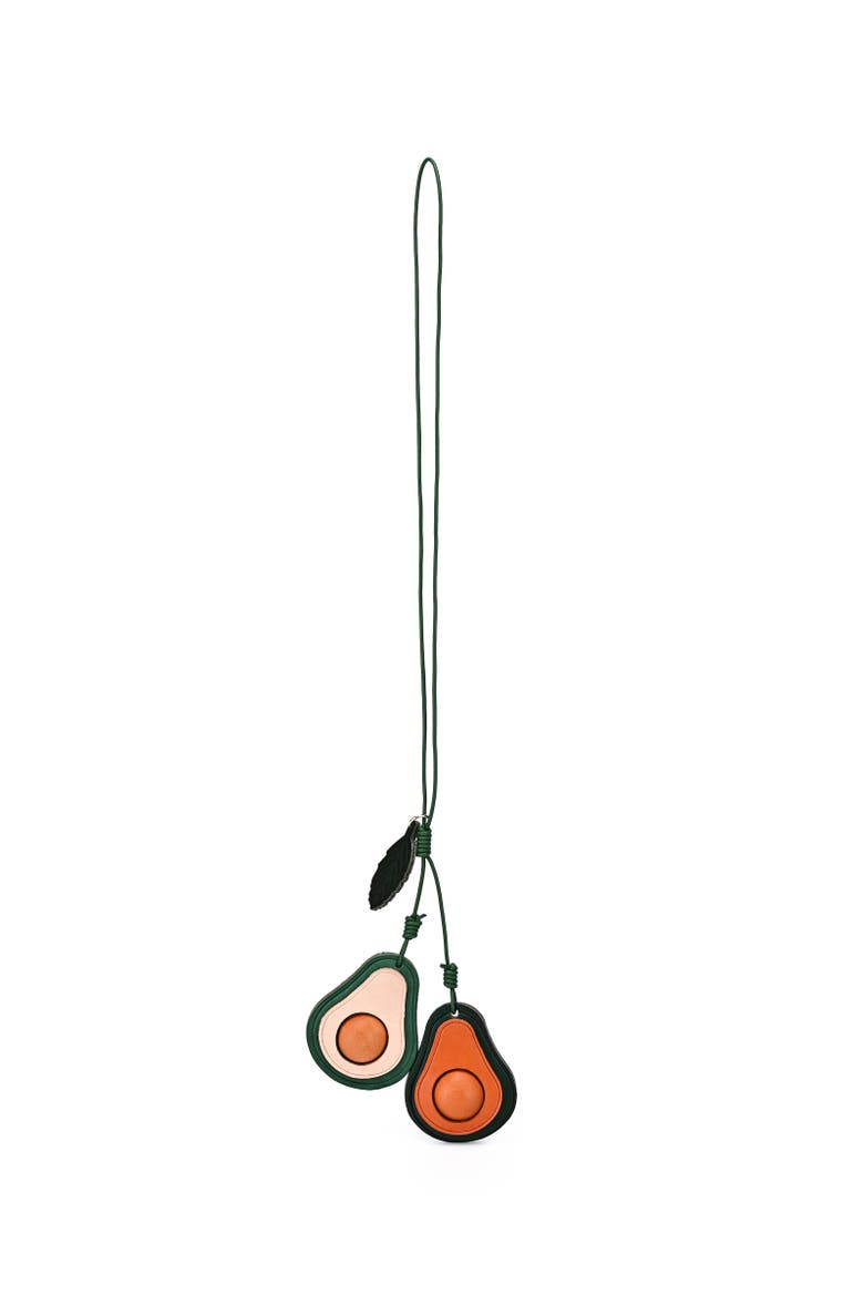 Avo Genuine Leather Botanical Fruit Charm, Alternate, color, Caramel & Beige