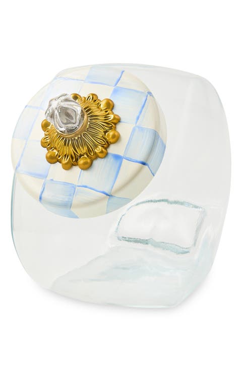 Sweets Jar with Sky Check Lid