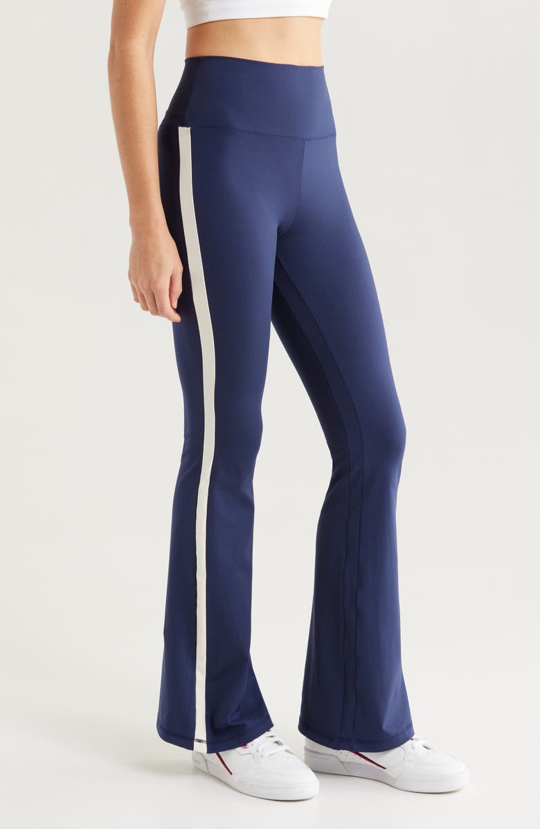 PacSun Classic Stripe Flare Leggings, Alternate, color, Peacoat W/ White Sand