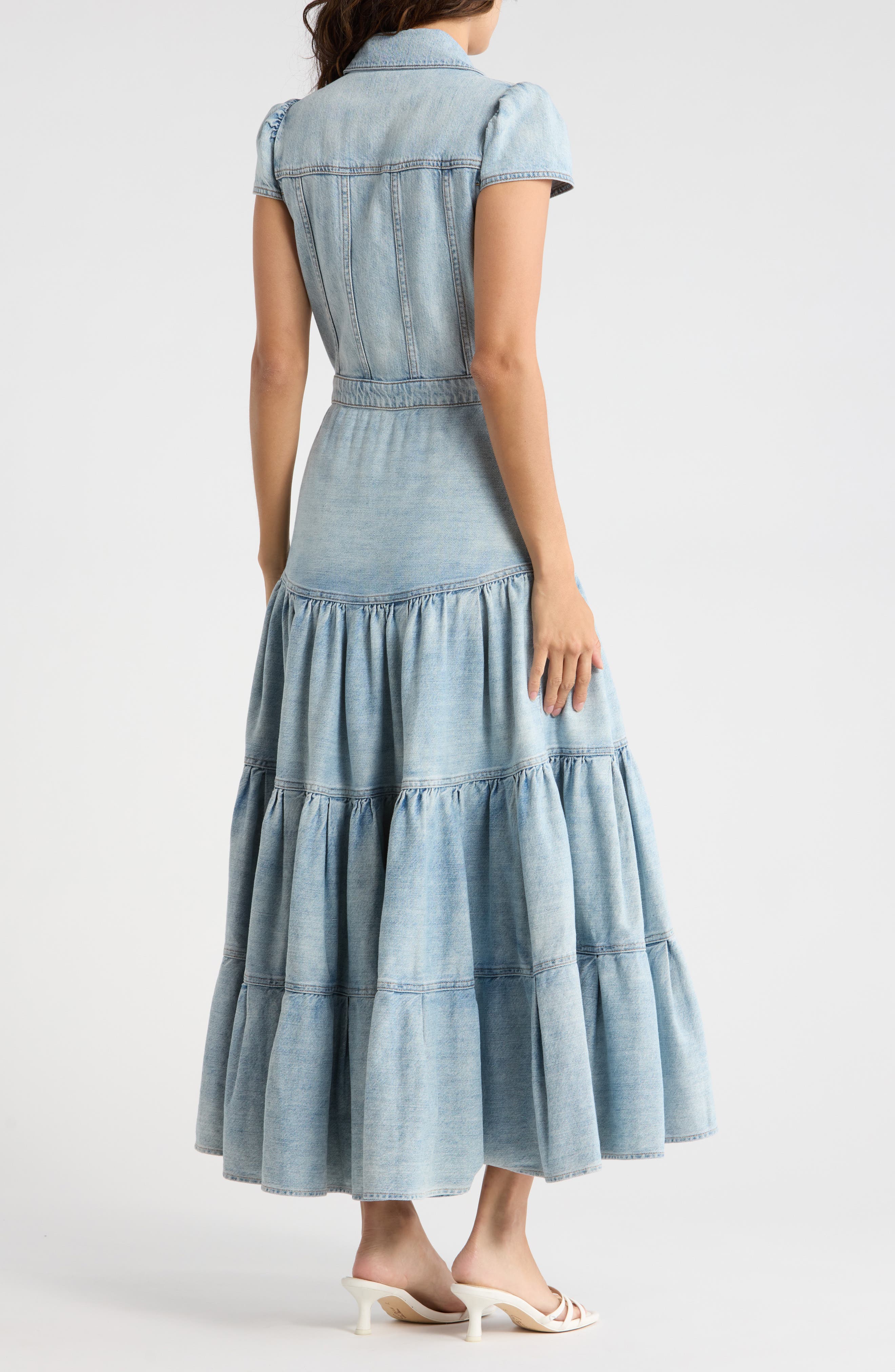 Patsy Tiered Denim Shirtdress - image 2