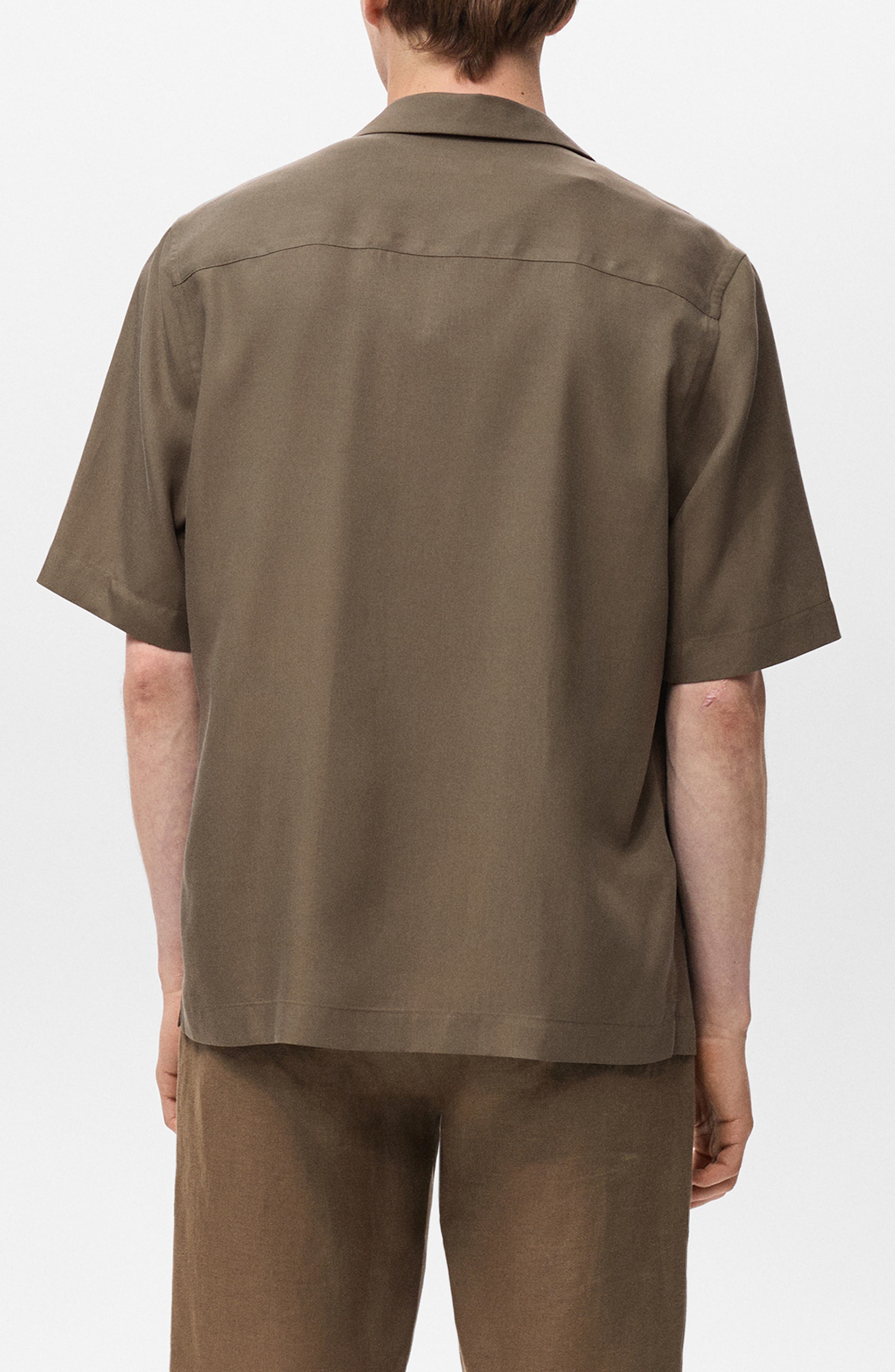 Regular Fit Short Sleeve Tencel Lyocell Button-Up Shirt - image 2