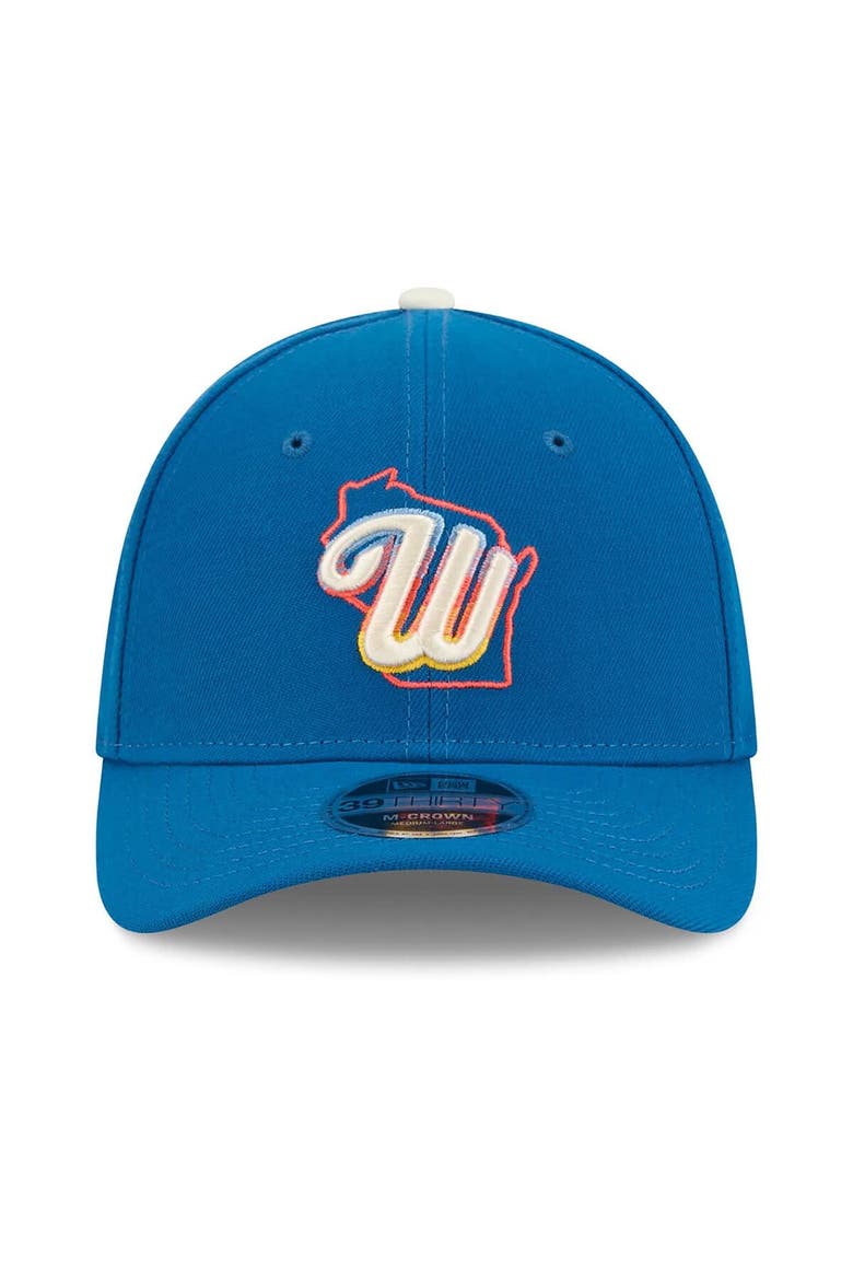 Men's New Era Blue Milwaukee Brewers 2026 City Connect M-Crown 39THIRTY Flex Hat, Alternate, color, Blue