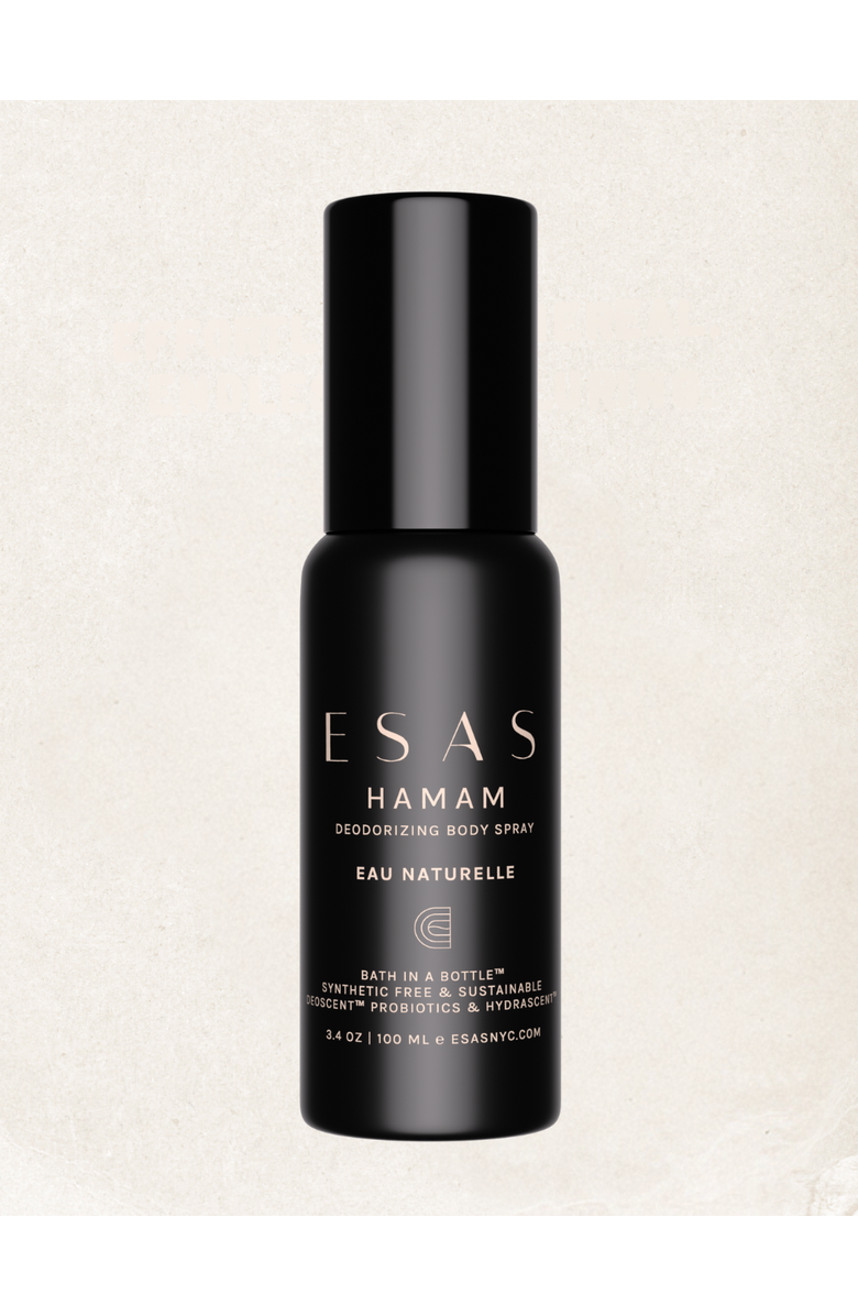 Esas NYC Eau Naturelle Hamam Organic Deo Body Spray - Warm Tonka & Vanilla Cashmere, Main, color, Black