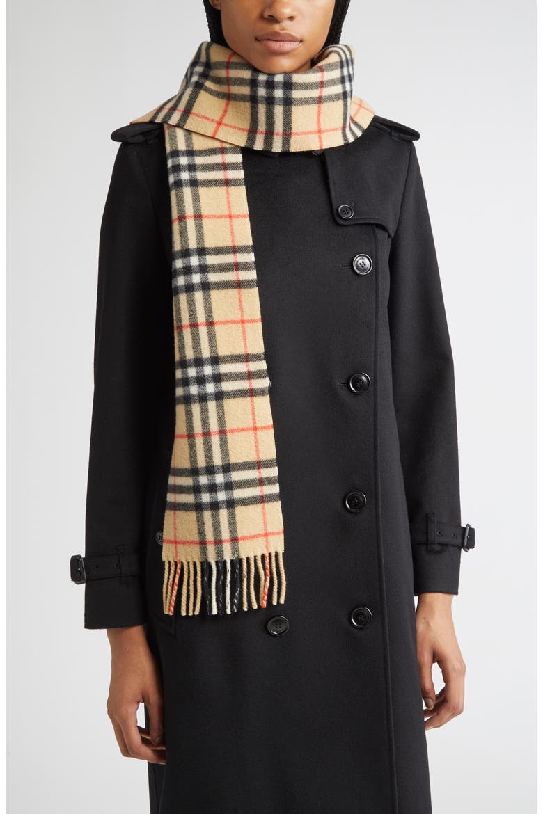 Check Cashmere Scarf, Alternate, color, SAND