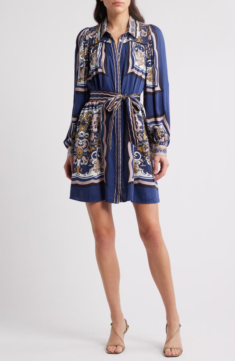 Cleobella Charisma Long Sleeve Satin Minidress, Main, color, 