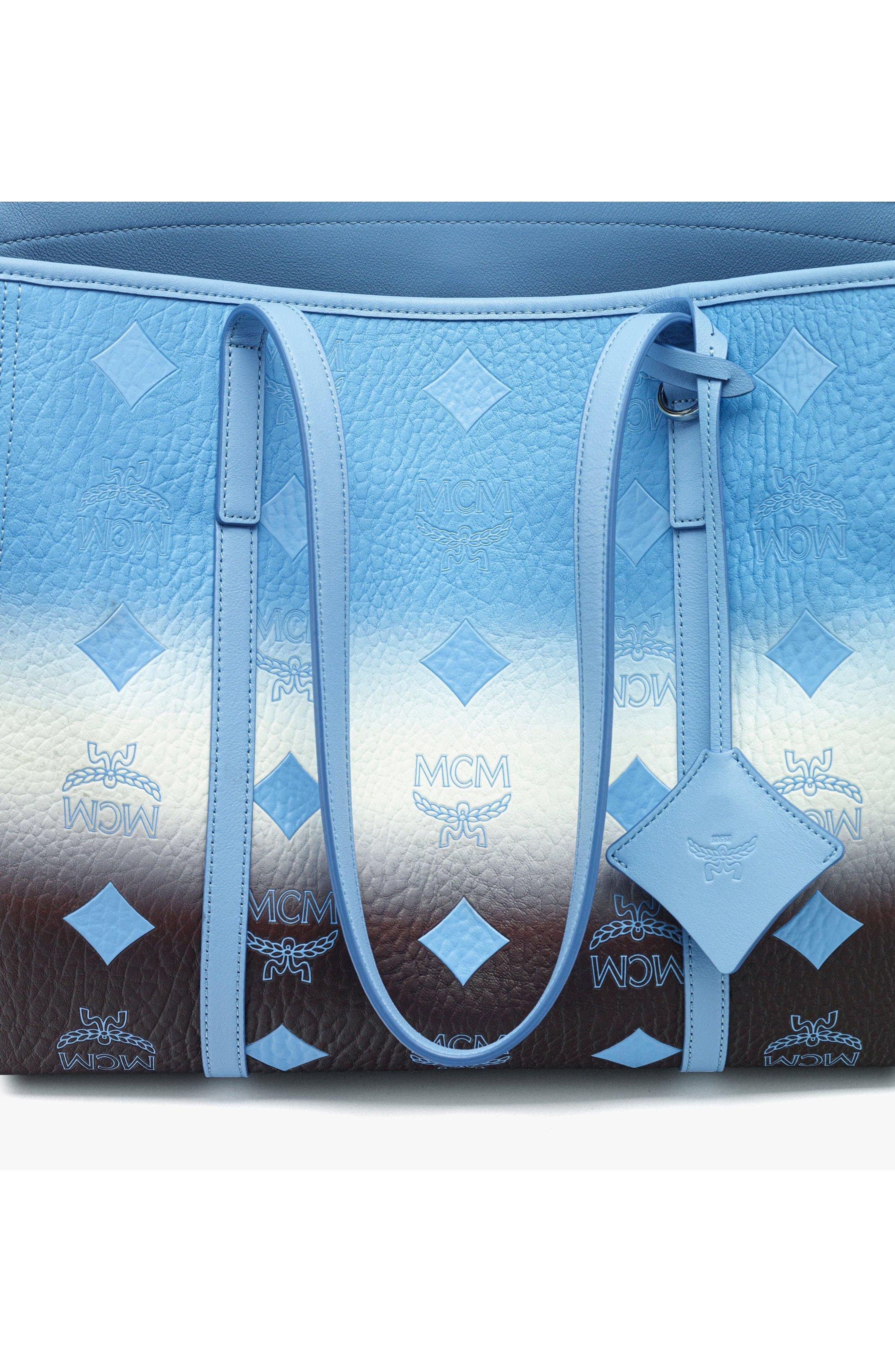 MCM Medium Toni Top-Zip Shopper in Gradation Visetos, Alternate, color, Della Robbia Blue