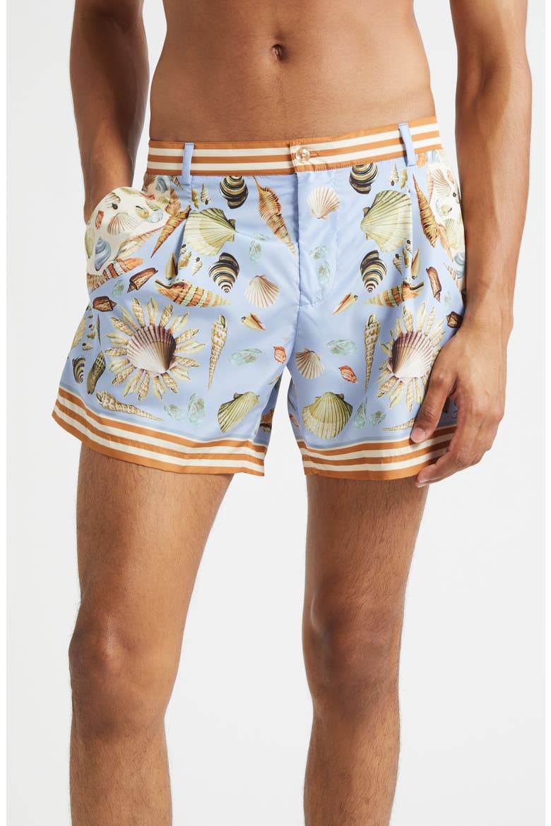 Shell Print Swim Trunks, Main, color, HC5PK CONCHIGLIE F.CELESTE