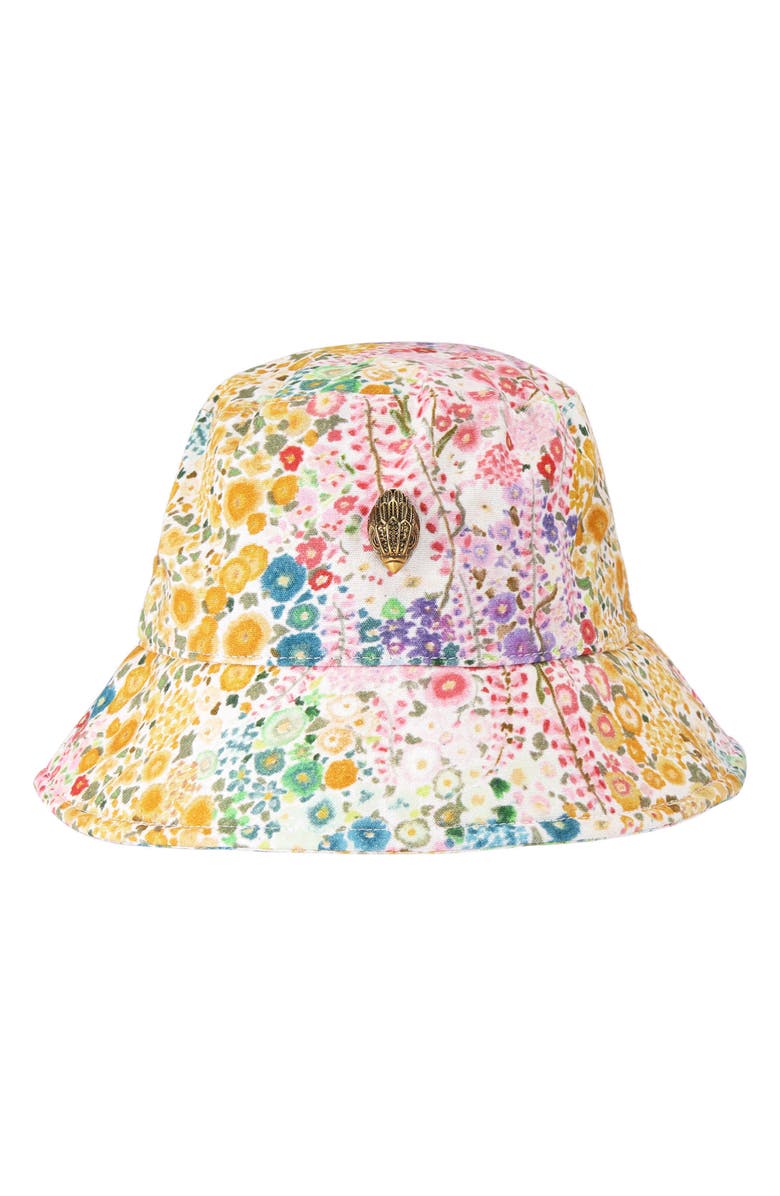 Kurt Geiger London Floral Print Bucket Hat, Alternate, color, Yellow Multi