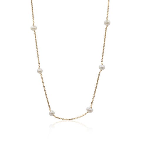 Lo Freshwater Pearl & Gold Chain Necklace
