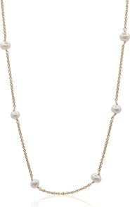 Bowood Lane Lo Freshwater Pearl & Gold Chain Necklace