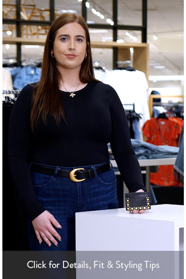 Noemie Stud Leather Card Case (Nordstrom Exclusive) video