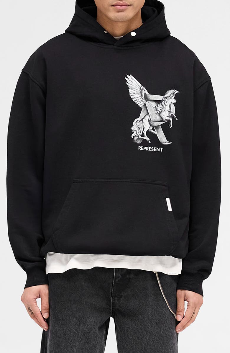 Represent Elegance in Motion Cotton Graphic Hoodie, Main, color, 