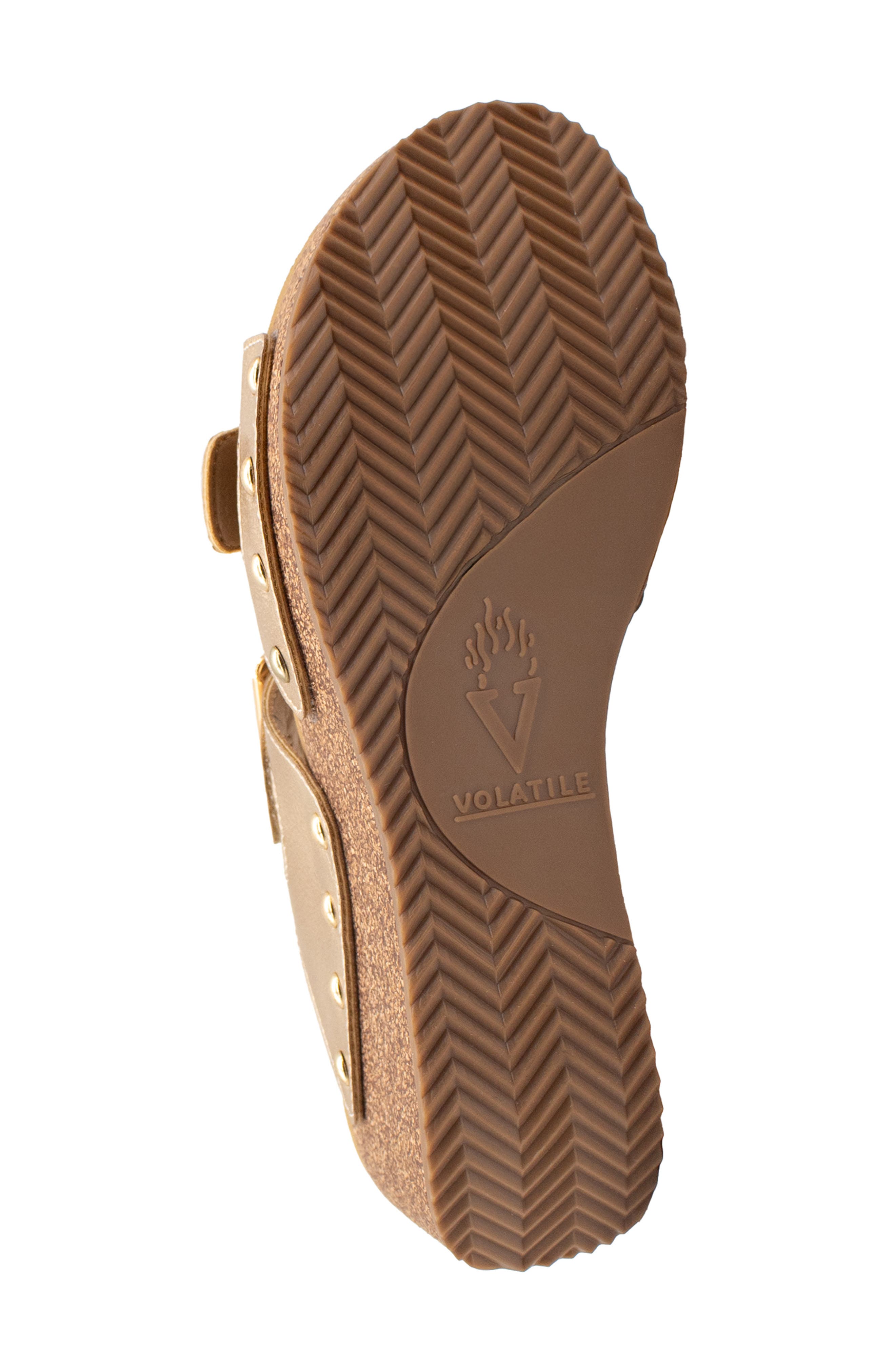 Volatile Gertrude Platform Wedge Slide Sandal, Alternate, color, Gold