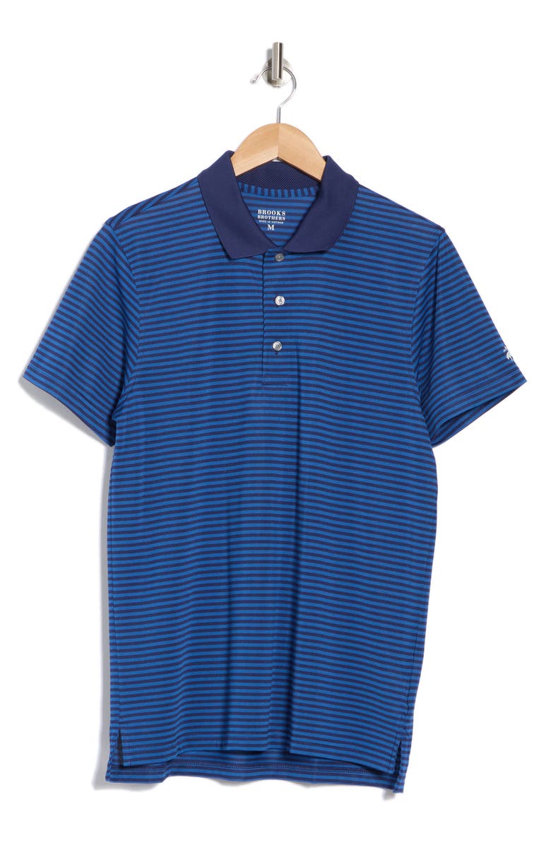 Brooks Brothers Feeder Performance Knit Polo, Alternate, color, Blue/ Navy