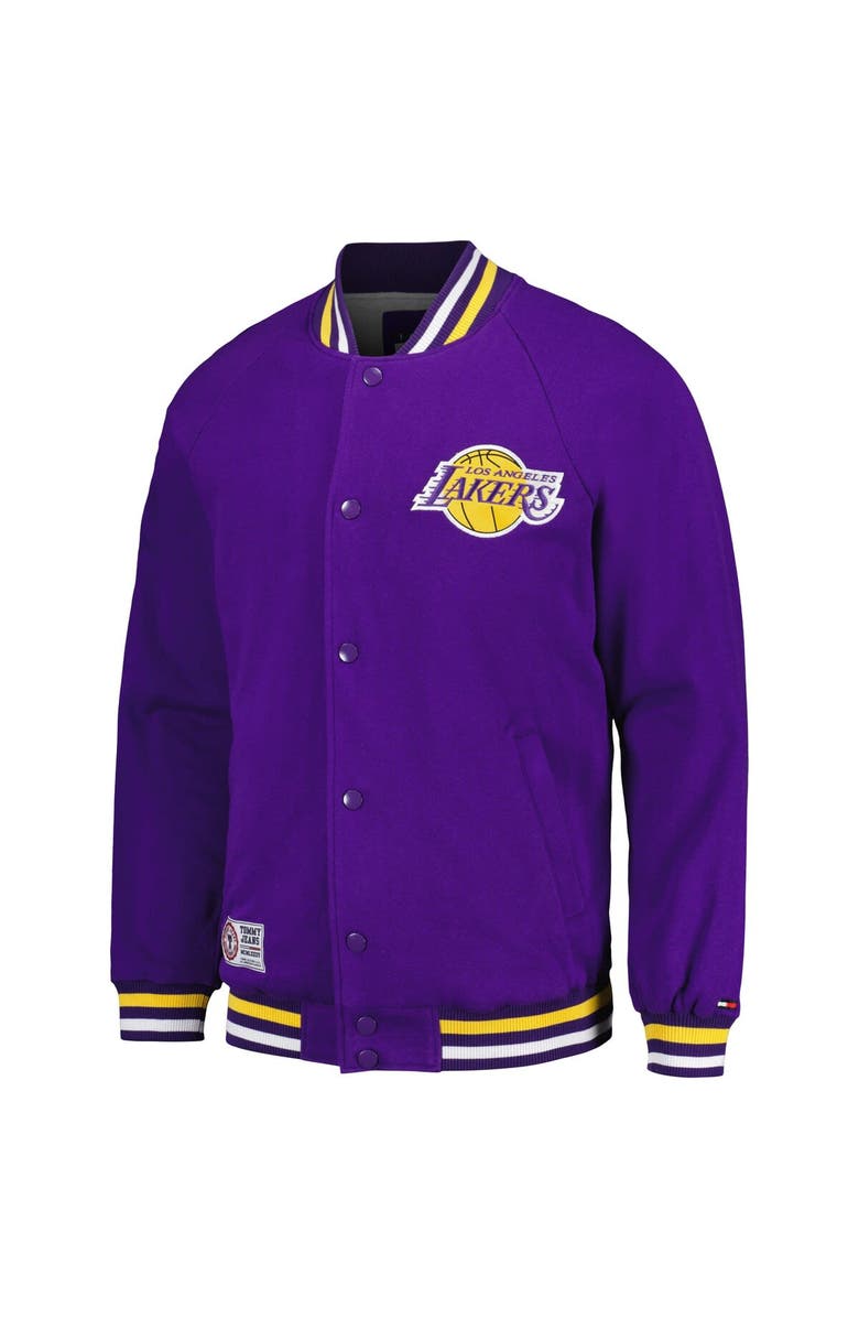 TOMMY JEANS Men's Tommy Jeans Purple Los Angeles Lakers Dane Raglan Full-Snap Varsity Jacket, Alternate, color, 