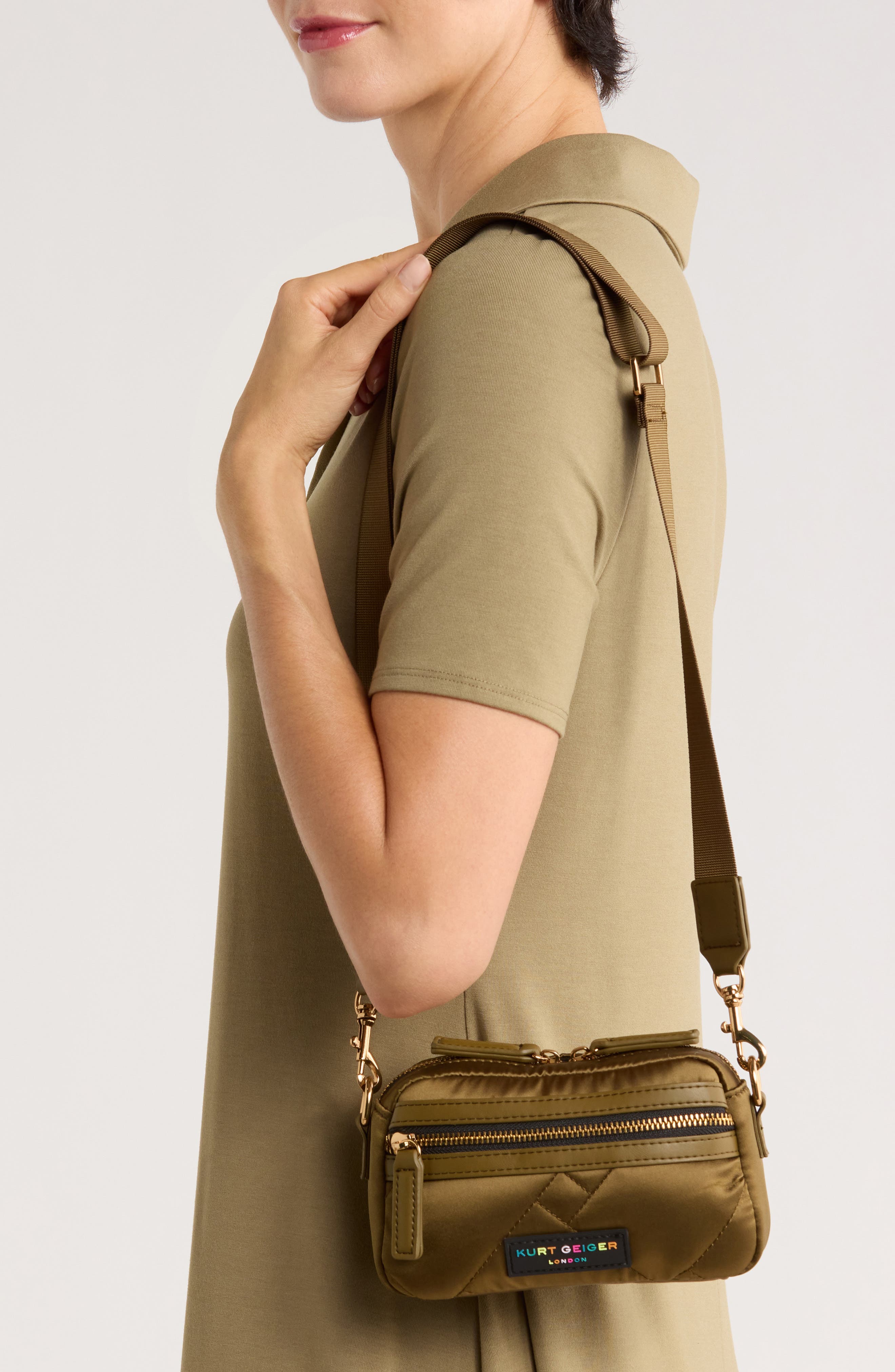 Kurt Geiger London Extra Small Crossbody Bag, Alternate, color, Beige/ Khaki