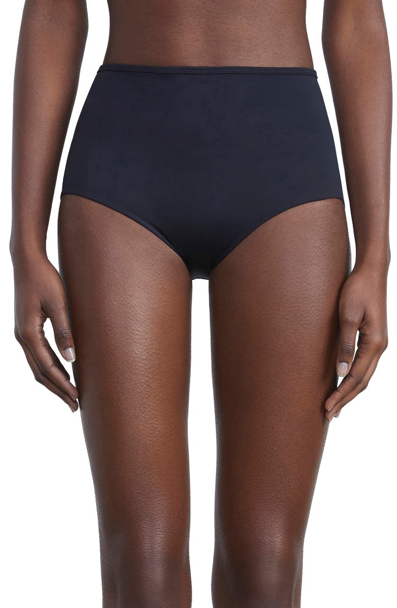 Lafayette 148 New York L148 High Waist Bikini Bottoms, Main, color, Black