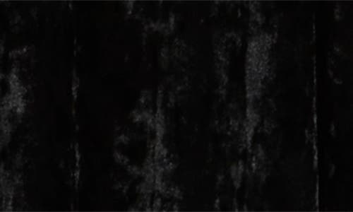 Connected Apparel Crystal Velvet Halter Gown In Black