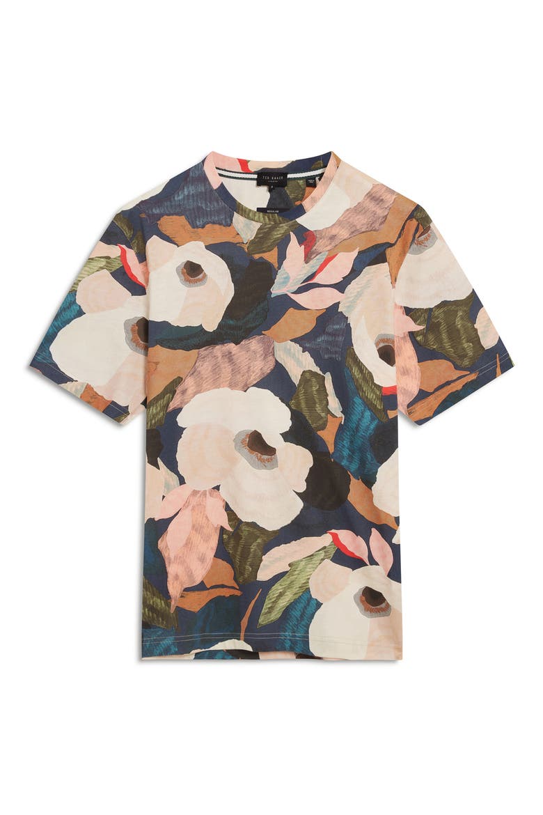 Dowlle Floral T-Shirt, Alternate, color, BLUE AND CREAM