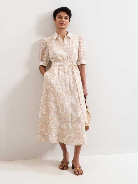 Delphine Belted Midi Shirt Dress