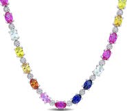 Julianna B. Multi-Color Created Sapphire Tennis Necklace