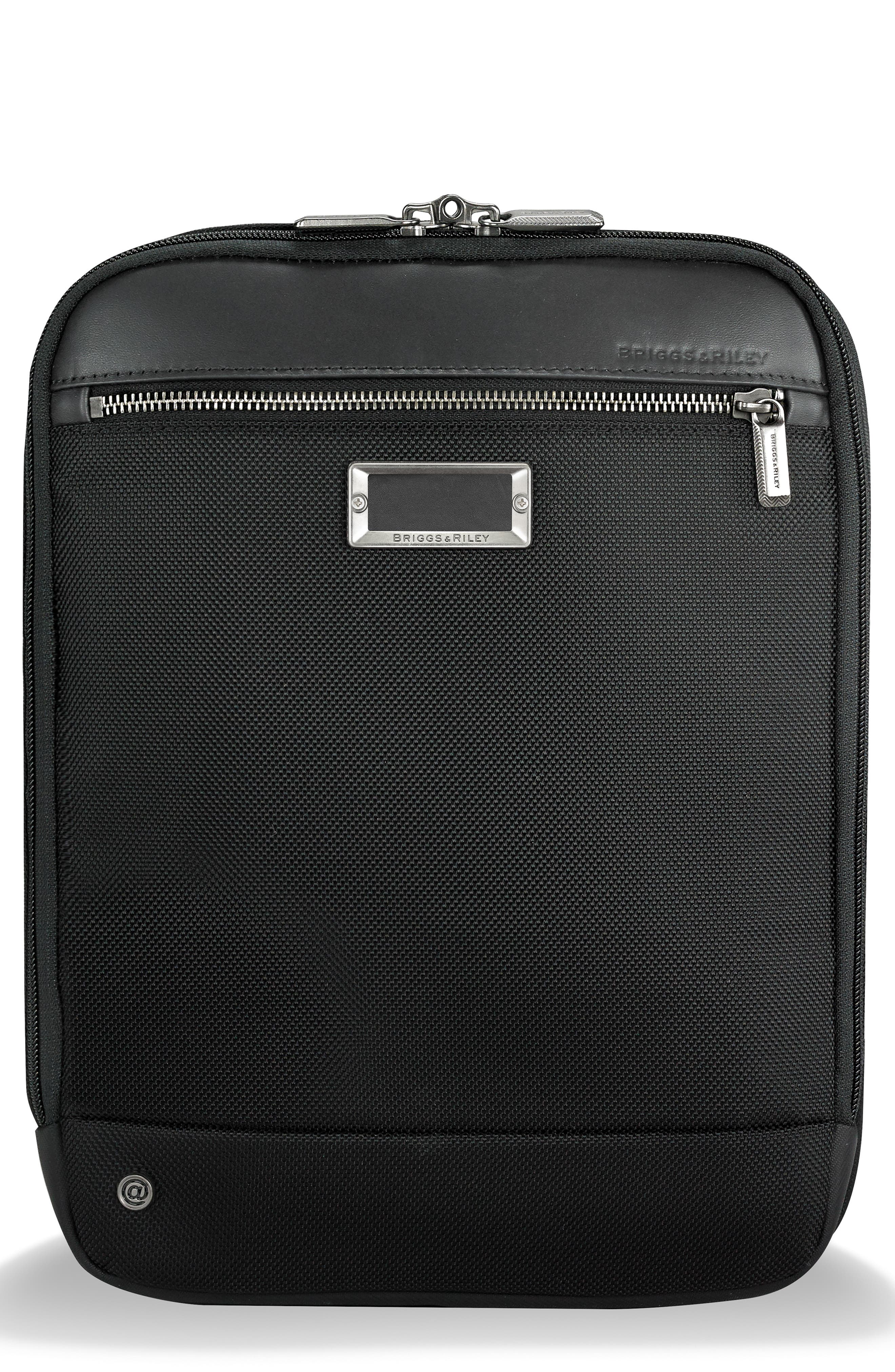 Briggs & Riley @work Expandable Ballistic Nylon Crossbody Bag with RFID Pocket, Main, color, 