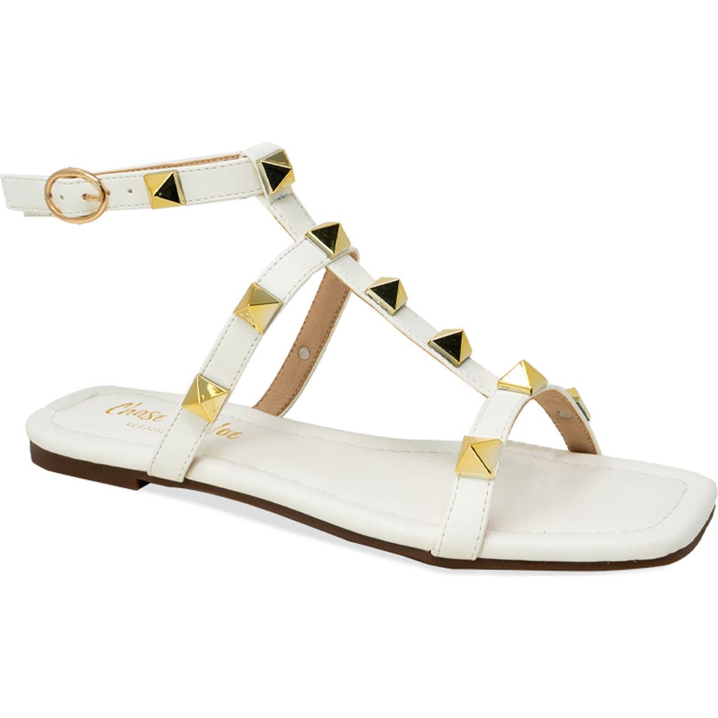 Chase & Chloe Chase And Chloe Pyramid Stud Ankle Sandal