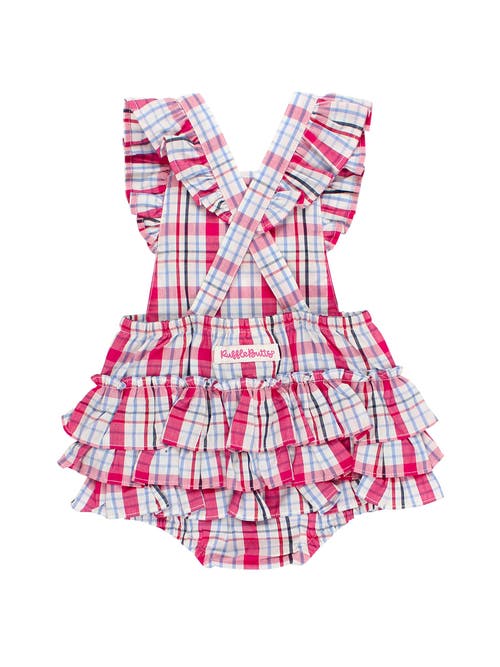 Rufflebutts Flutter Overall Romper In Pink