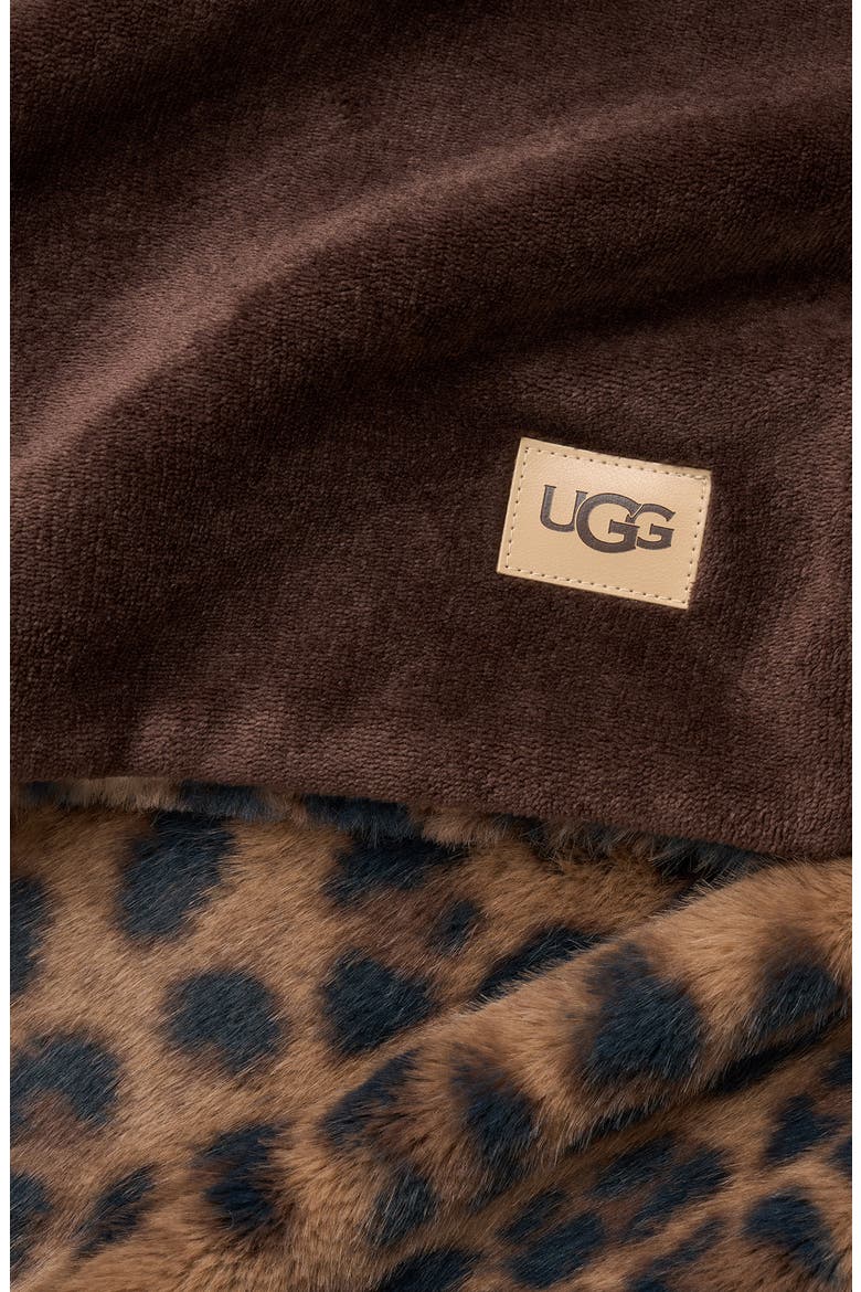 Everett Faux Fur Throw Blanket, Alternate, color, BLACK LEOPARD