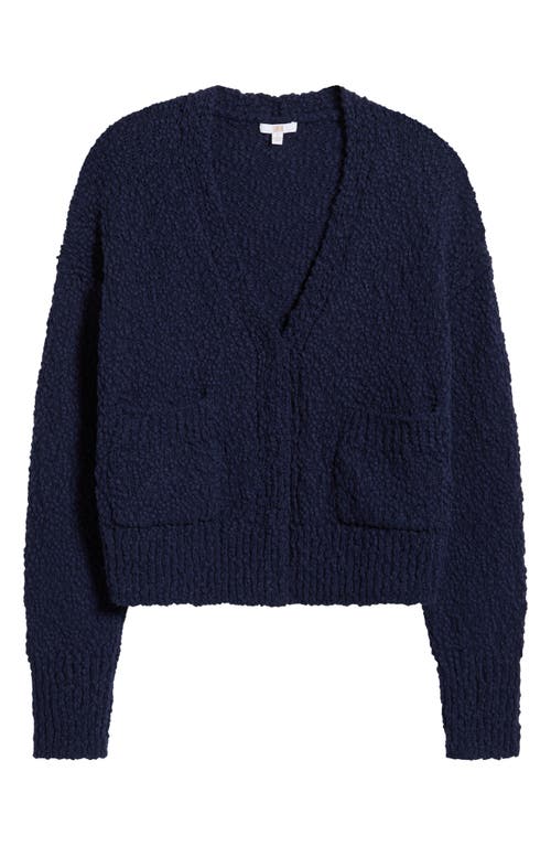Shop Lunya Textured Cotton Snap Front Cardigan In Deep Blue