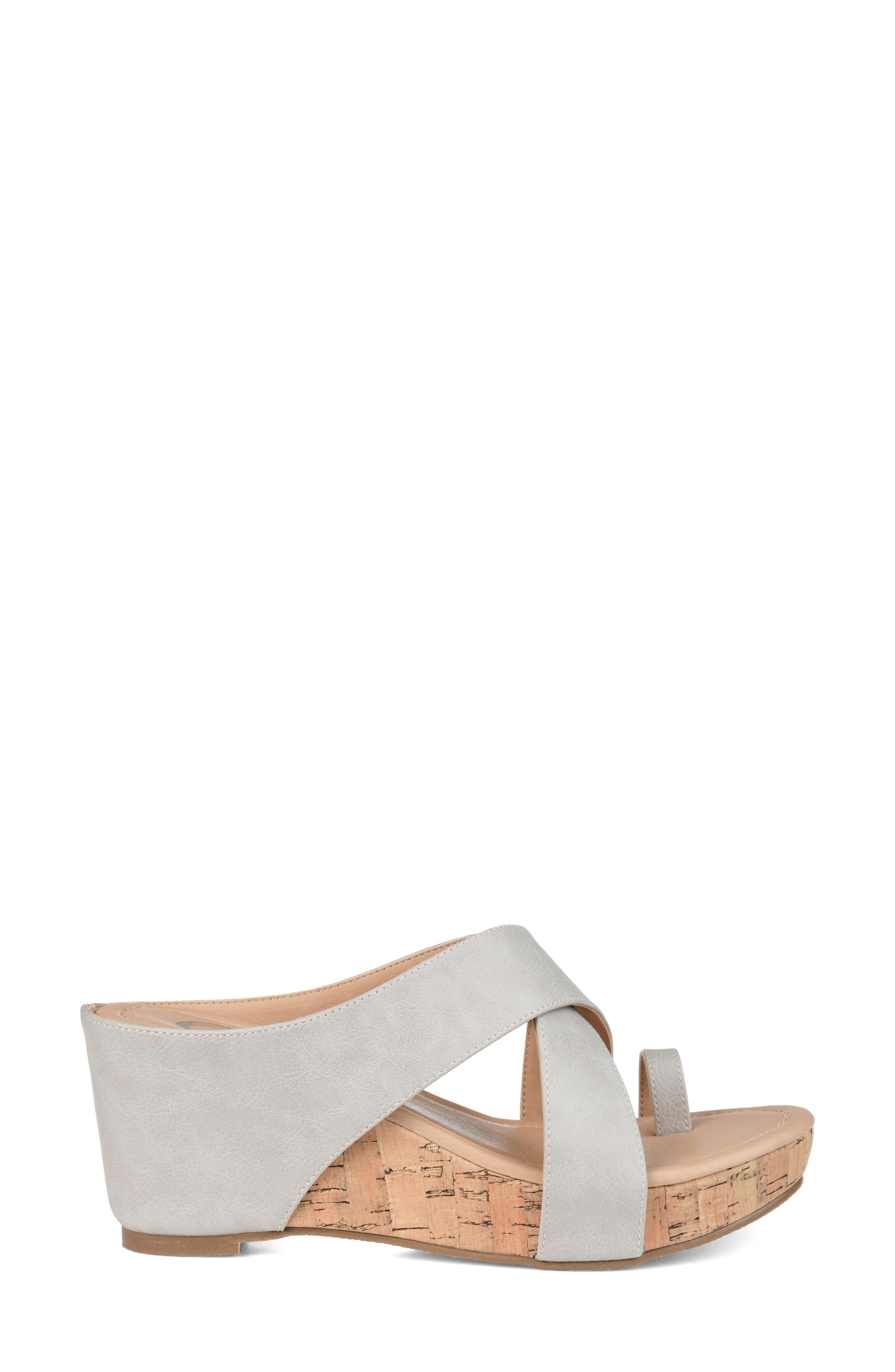 Journee Collection JOURNEE Rayna Wedge Sandal, Alternate, color, Stone
