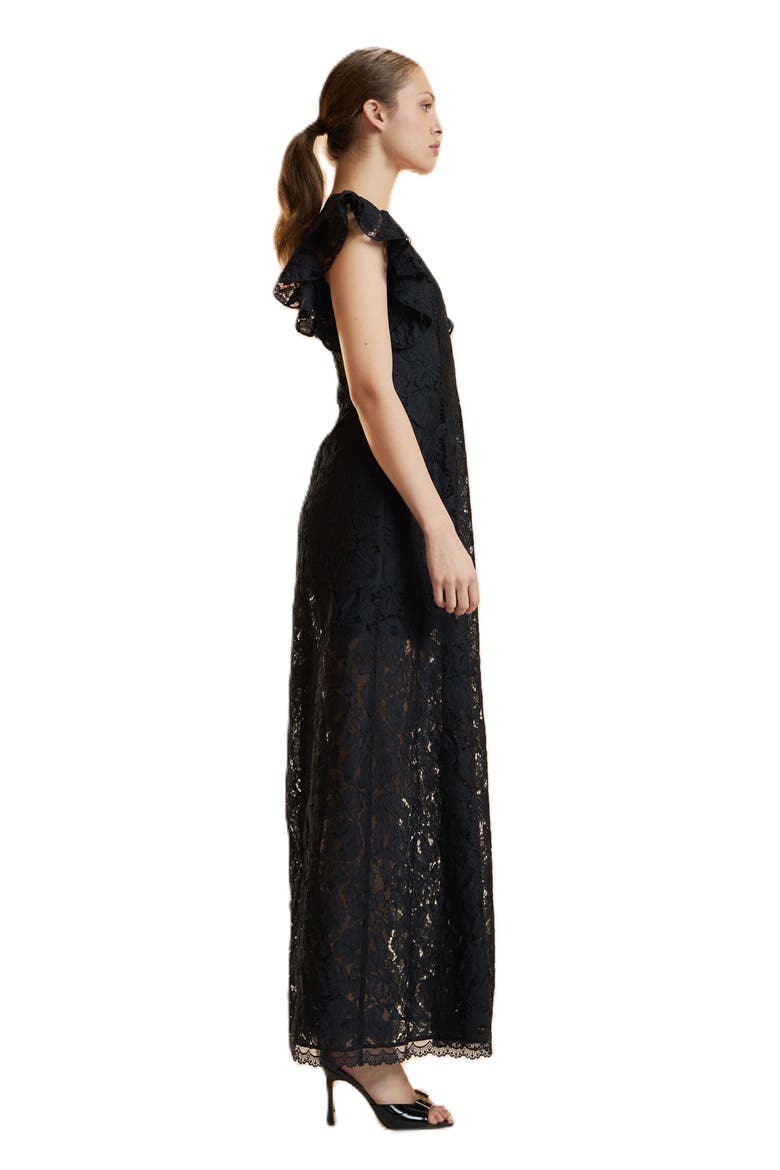 Lace Midi Dress, Alternate, color, Black