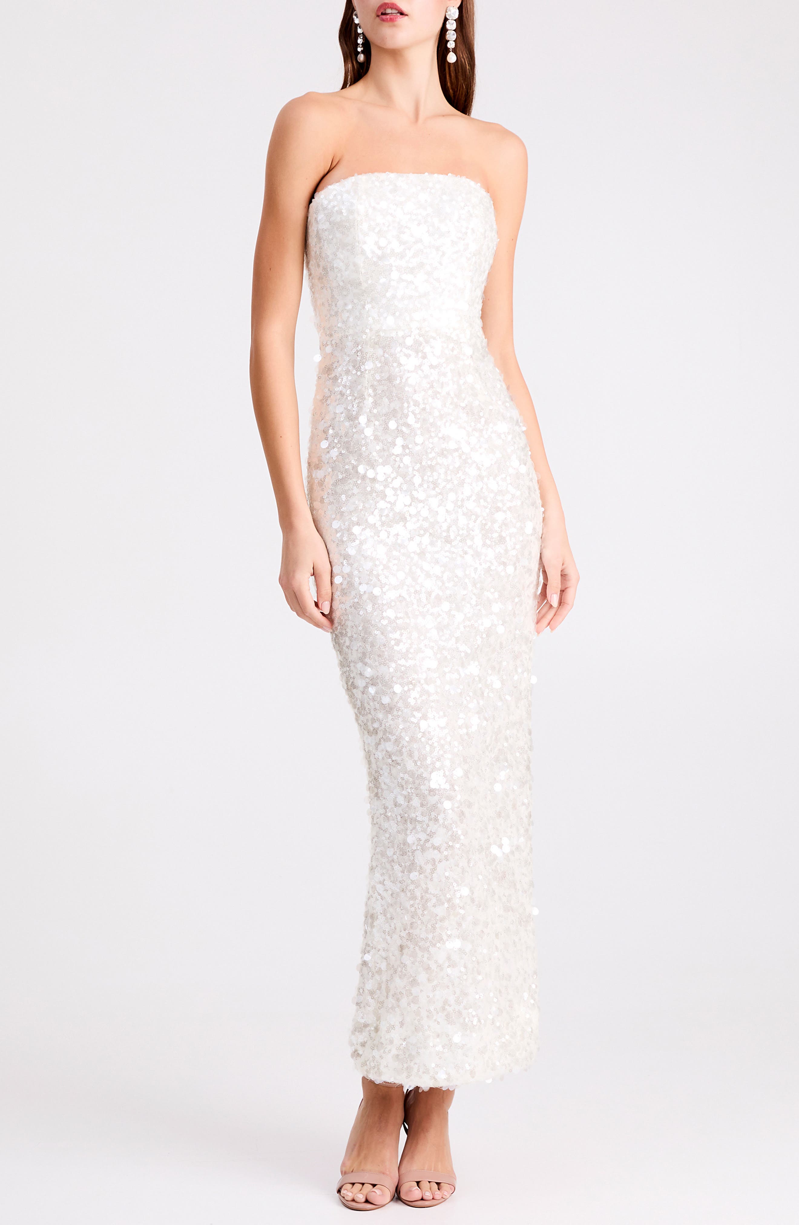Leslie Sequin Column Gown