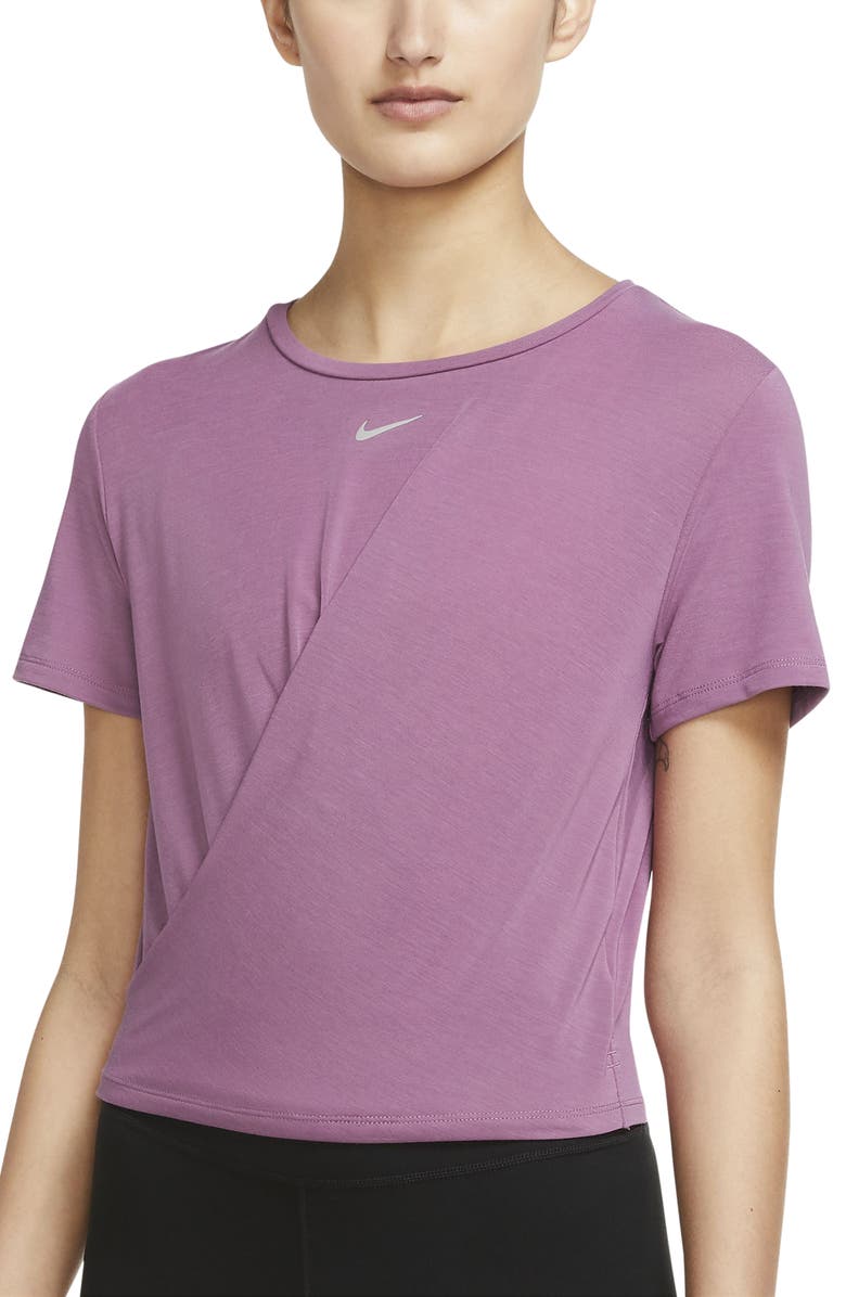 Nike One Luxe Dri-FIT Top, Main, color, Light Bordeaux
