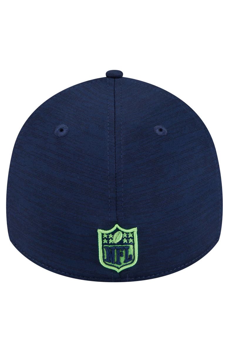 New Era Men's New Era College Navy Seattle Seahawks Stripes 39THIRTY Flex Hat, Alternate, color, College Navy