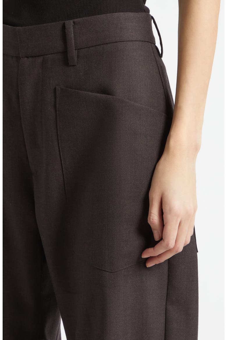 Shon Wool Ankle Pants, Alternate, color, BROWN HERRINGBONE