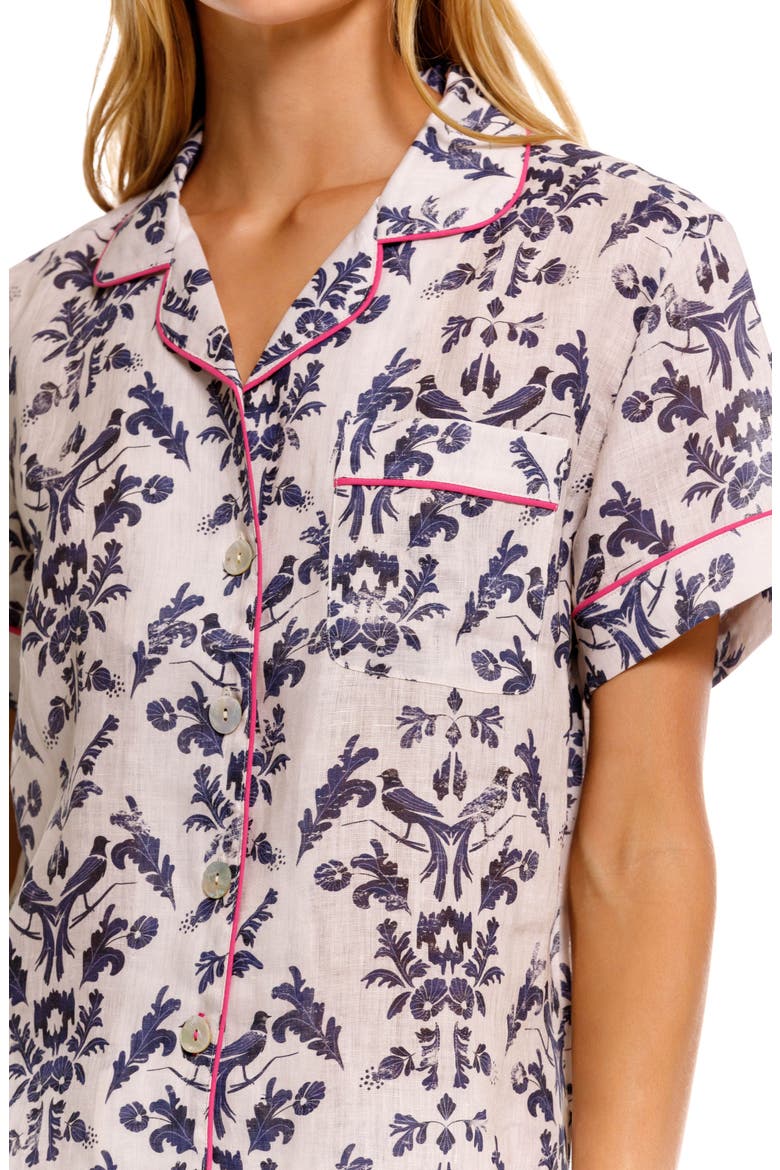 Nina Linen Short Pajamas, Alternate, color, WHITE