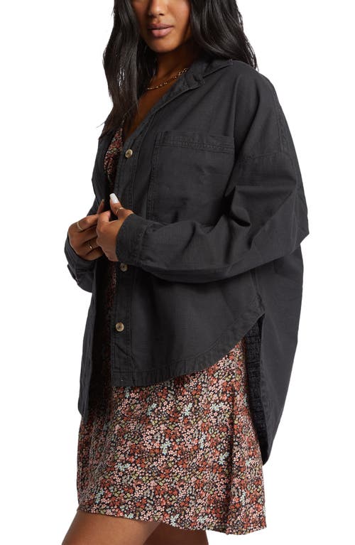 BILLABONG BILLABONG STOKED ON YOU OVERSIZE COTTON BUTTON-UP SHIRT
