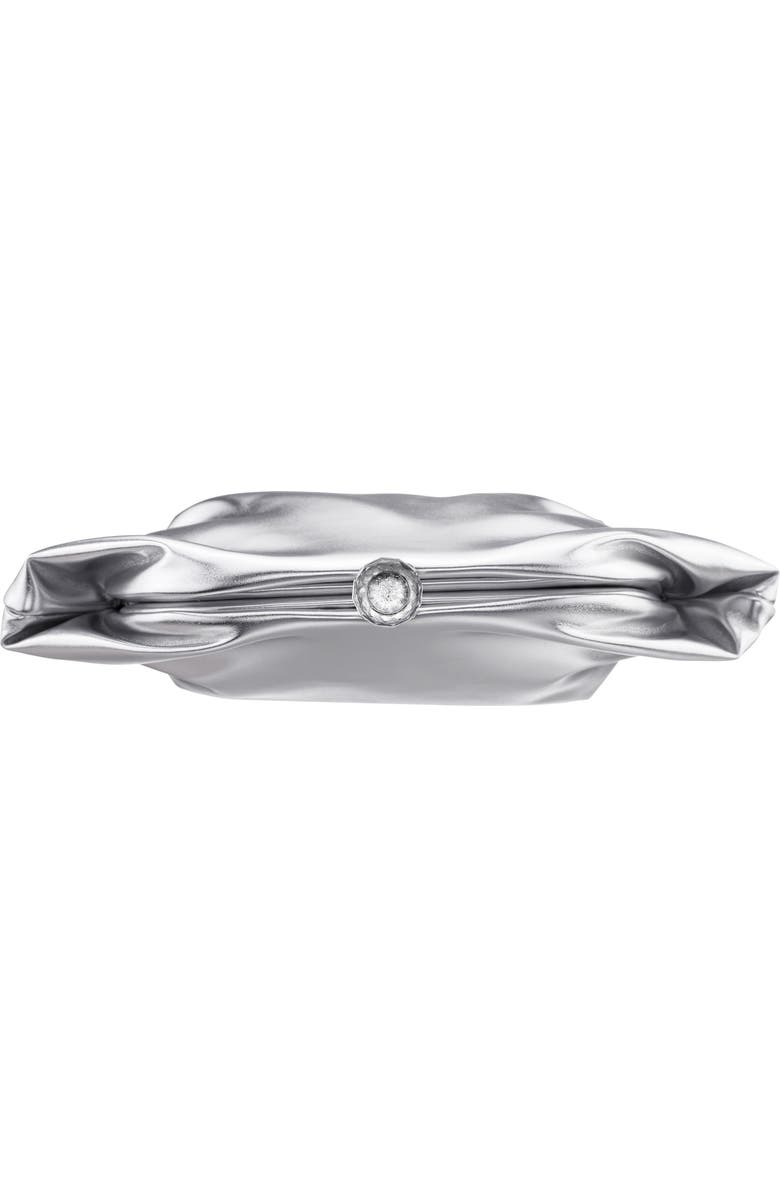 Nina Lyric Metallic Faux Leather Clutch, Alternate, color, Silver