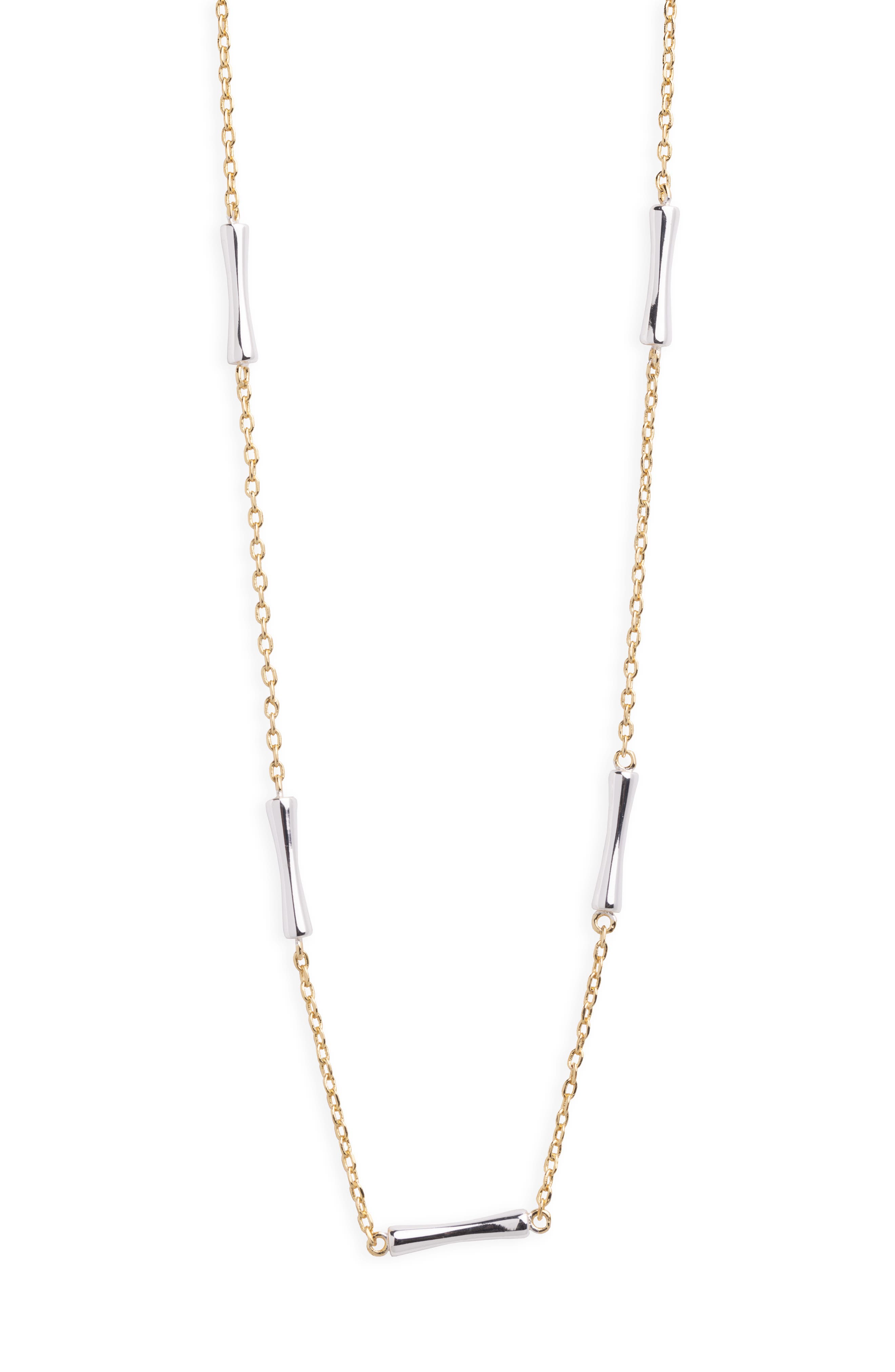 ARGENTO VIVO Two Tone Bar Station Necklace