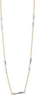 ARGENTO VIVO Two Tone Bar Station Necklace