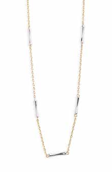 ARGENTO VIVO Two Tone Bar Station Necklace
