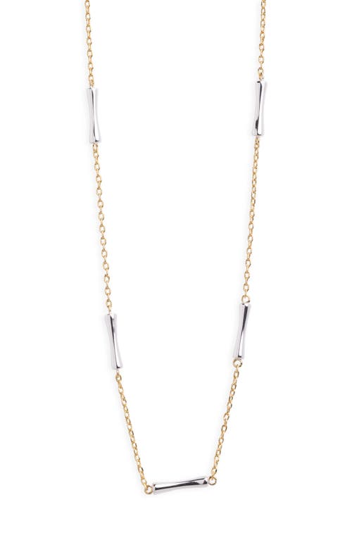 Argento Vivo Two Tone Bar Station Necklace In Gold