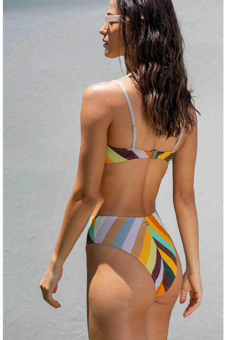 Bikini Bottom Rocky 70's Stripes, Alternate, color, Colorful lurex