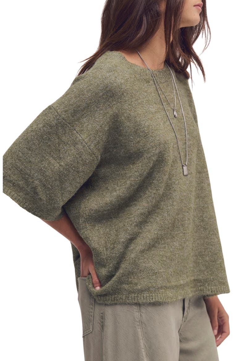 Margot Oversize Short Sleeve Sweater, Alternate, color, KALAMATA MELANGE