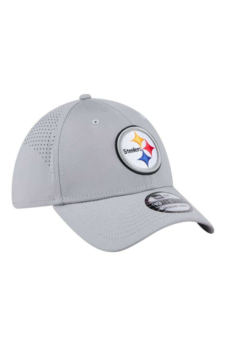 New Era Men's New Era  Gray Pittsburgh Steelers Perforated 39THIRTY Flex Hat, Alternate, color, Gray