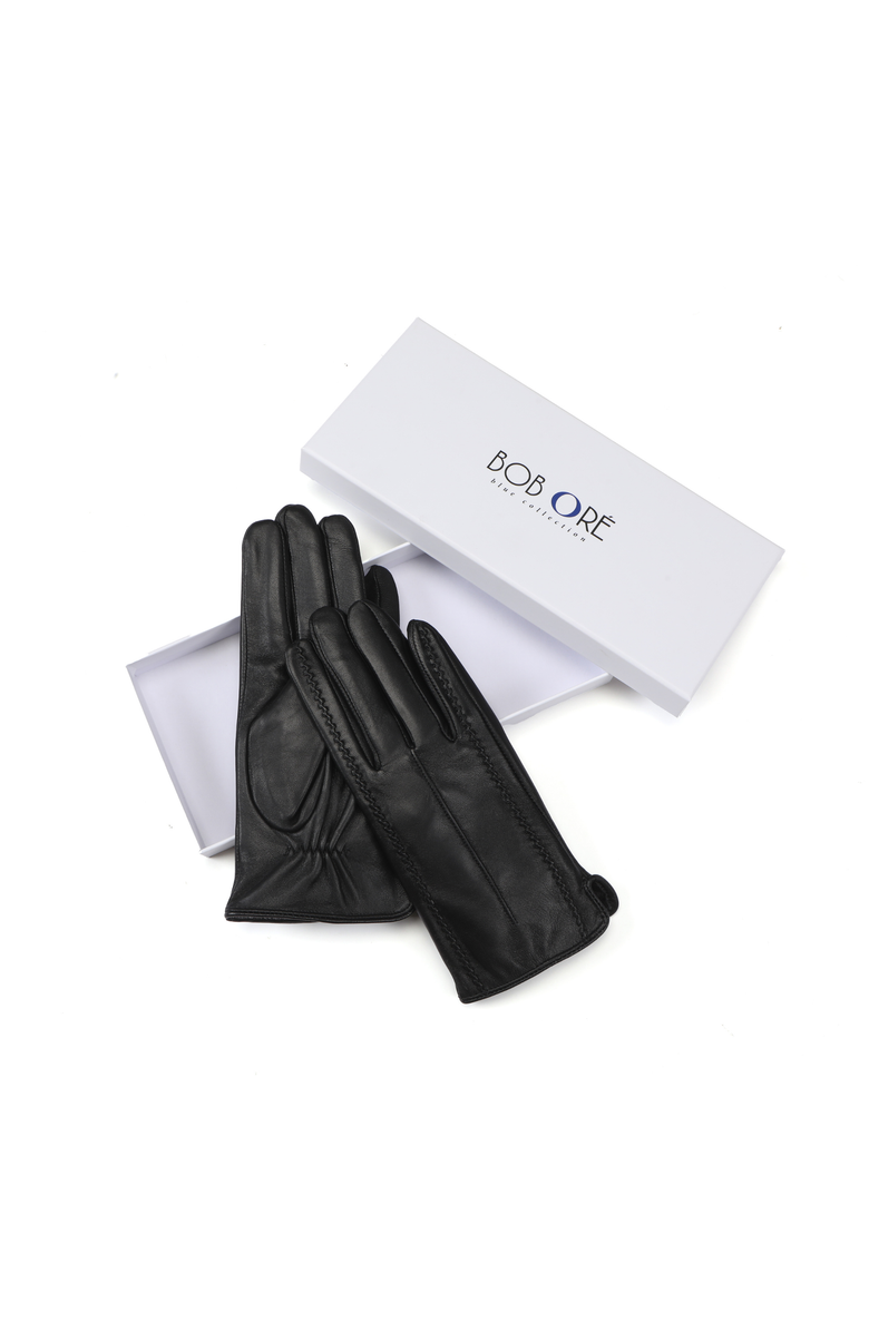 Bob Oré Blue Collection Elise Leather Gloves, Alternate, color, Black