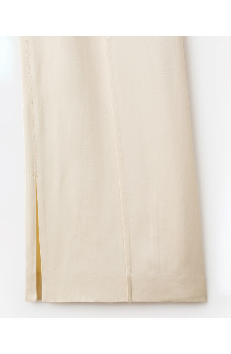 MANGO Selection Satin Slit Hem Wide Leg Pants, Alternate, color, Vanilla