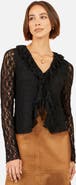 Yumi Ruffled Lace Tie Neck Top